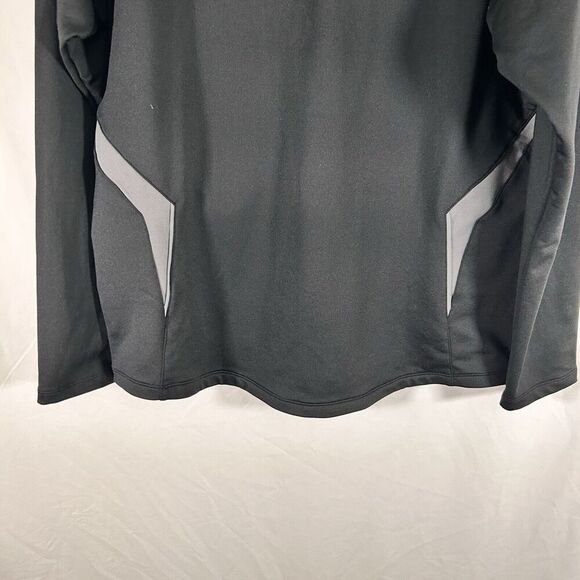Nike Jacket Men's Large Solid Black Full Zip Mock Neck Zip Pocket Long Sleeve - Picture 9 of 9